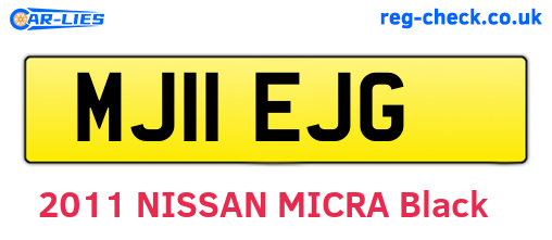 MJ11EJG are the vehicle registration plates.