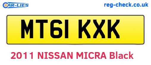 MT61KXK are the vehicle registration plates.