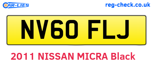 NV60FLJ are the vehicle registration plates.