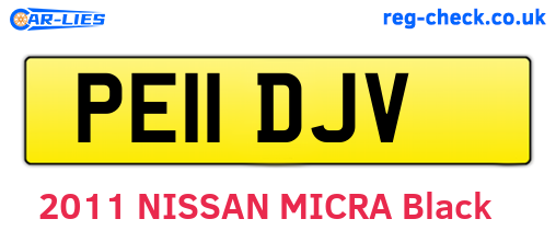 PE11DJV are the vehicle registration plates.