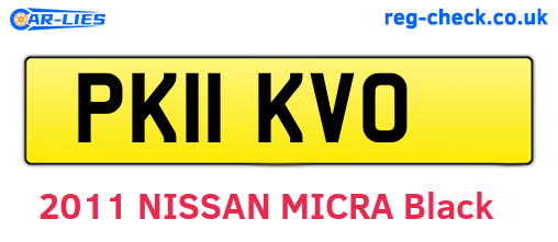 PK11KVO are the vehicle registration plates.
