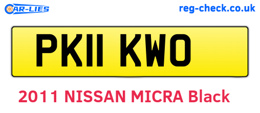PK11KWO are the vehicle registration plates.