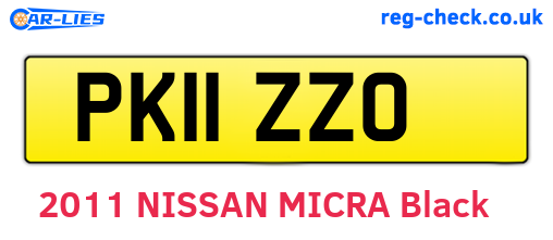 PK11ZZO are the vehicle registration plates.
