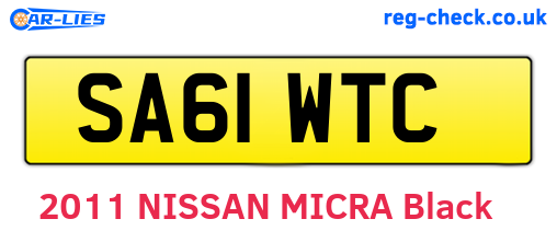 SA61WTC are the vehicle registration plates.