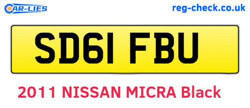 SD61FBU are the vehicle registration plates.