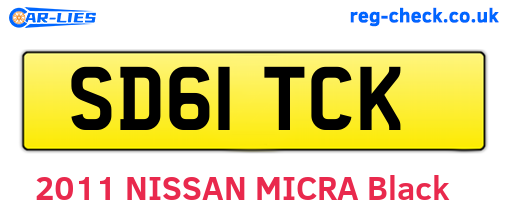 SD61TCK are the vehicle registration plates.