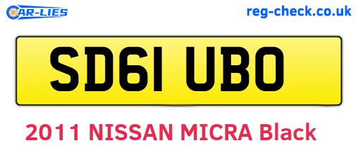 SD61UBO are the vehicle registration plates.
