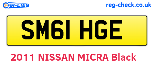 SM61HGE are the vehicle registration plates.