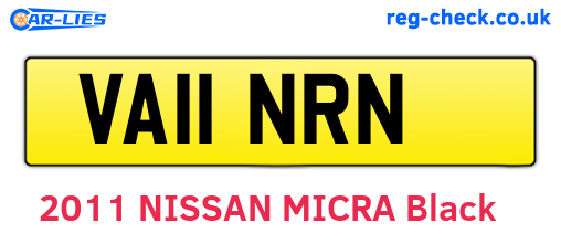 VA11NRN are the vehicle registration plates.