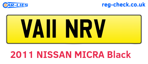 VA11NRV are the vehicle registration plates.