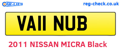 VA11NUB are the vehicle registration plates.