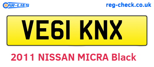 VE61KNX are the vehicle registration plates.