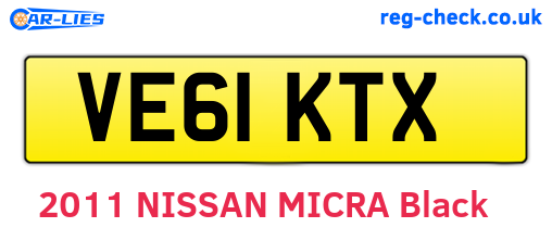 VE61KTX are the vehicle registration plates.