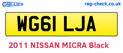 WG61LJA are the vehicle registration plates.