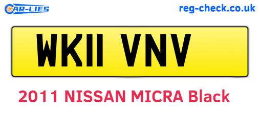 WK11VNV are the vehicle registration plates.