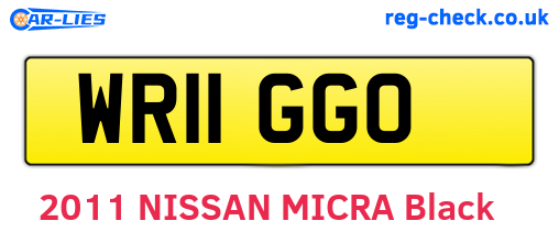 WR11GGO are the vehicle registration plates.