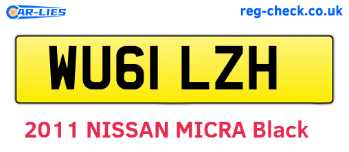 WU61LZH are the vehicle registration plates.