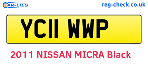 YC11WWP are the vehicle registration plates.