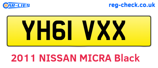 YH61VXX are the vehicle registration plates.