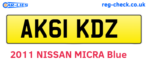 AK61KDZ are the vehicle registration plates.