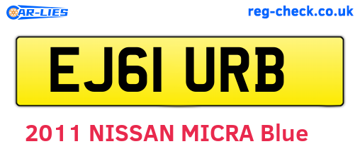 EJ61URB are the vehicle registration plates.