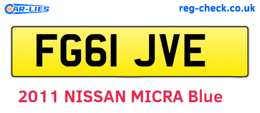 FG61JVE are the vehicle registration plates.