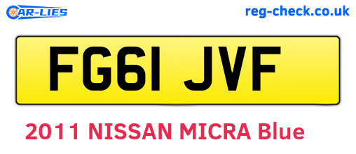FG61JVF are the vehicle registration plates.