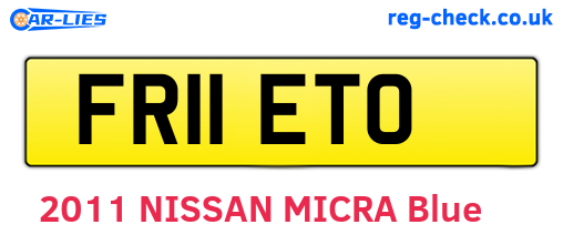 FR11ETO are the vehicle registration plates.