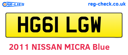 HG61LGW are the vehicle registration plates.