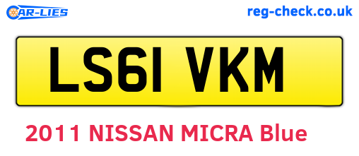 LS61VKM are the vehicle registration plates.