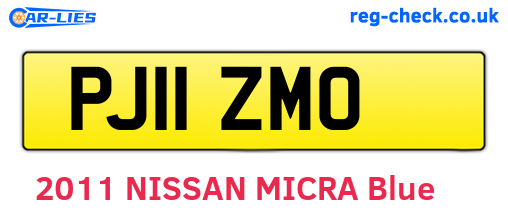 PJ11ZMO are the vehicle registration plates.