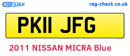 PK11JFG are the vehicle registration plates.