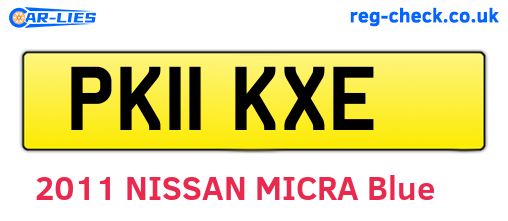 PK11KXE are the vehicle registration plates.