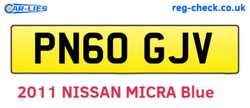 PN60GJV are the vehicle registration plates.