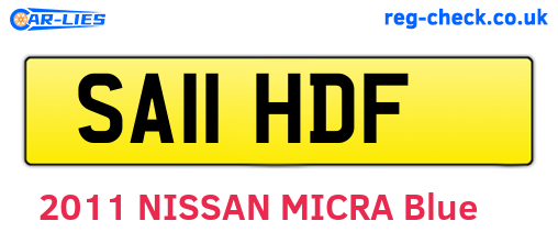 SA11HDF are the vehicle registration plates.