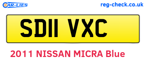 SD11VXC are the vehicle registration plates.