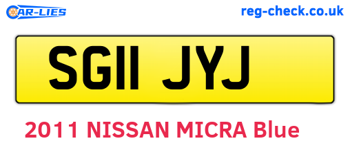 SG11JYJ are the vehicle registration plates.