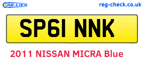 SP61NNK are the vehicle registration plates.