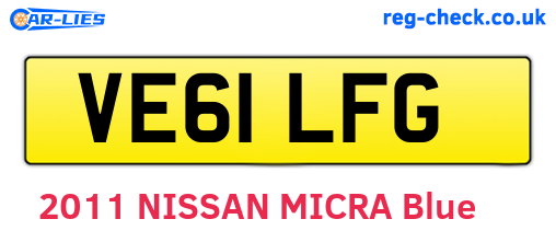 VE61LFG are the vehicle registration plates.