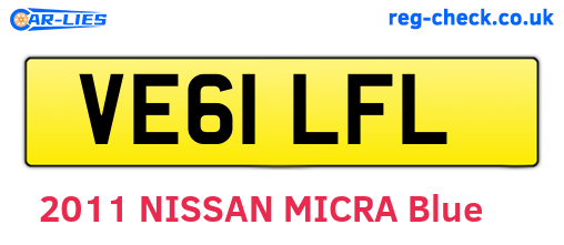 VE61LFL are the vehicle registration plates.