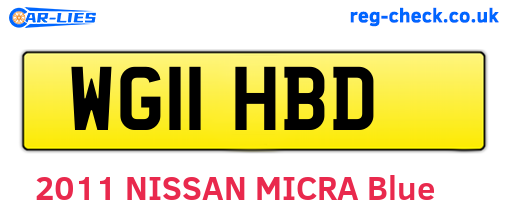 WG11HBD are the vehicle registration plates.
