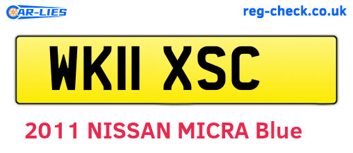 WK11XSC are the vehicle registration plates.