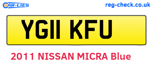 YG11KFU are the vehicle registration plates.