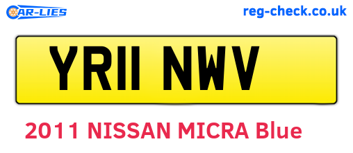 YR11NWV are the vehicle registration plates.