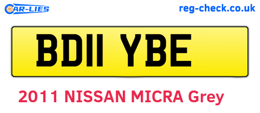BD11YBE are the vehicle registration plates.