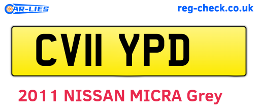 CV11YPD are the vehicle registration plates.