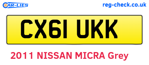 CX61UKK are the vehicle registration plates.