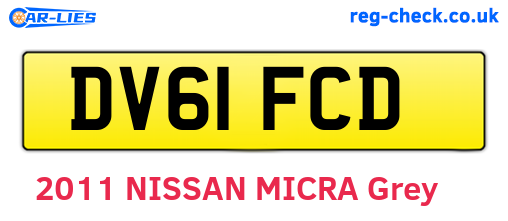 DV61FCD are the vehicle registration plates.