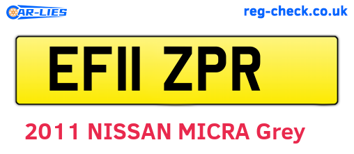EF11ZPR are the vehicle registration plates.