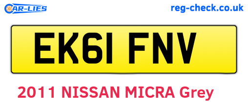 EK61FNV are the vehicle registration plates.